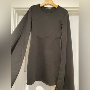 Black Dress with Cape Sleeves
